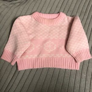 **SOLD** Vintage handmade pink sweater floral